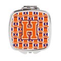 Carolines Treasures Letter H Football Orange, White and Regalia Compact Mirror CJ1072-HSCM